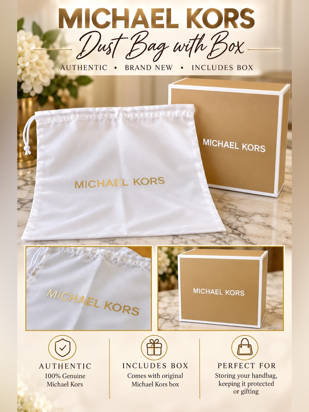 Michael Kors Dust Bag with Original Box – Brand New